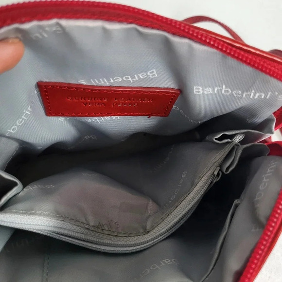 BARBERINI Red Italian Leather Mini Crossbody - Picture 12 of 13